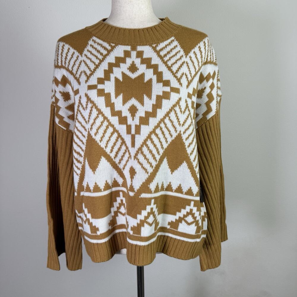 Wrangler Retro Southwestern Bell Sleeve Sweater Womens Small NWT Western Cowgirl